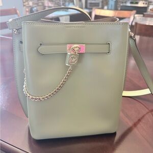 Michael Kors Olive Crossbody Bag with Chain Detail